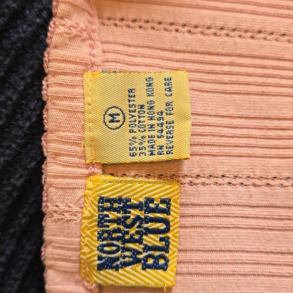 North West Blue Vintagr Pink Button-Up Ribbed Henley Cardigan Top - Picture 6 of 7